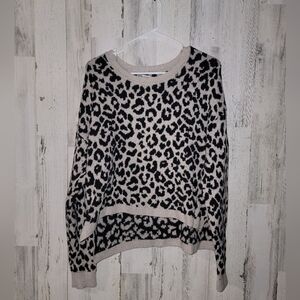 Sincerely Jules Leopard Print Crew Neck Sweater